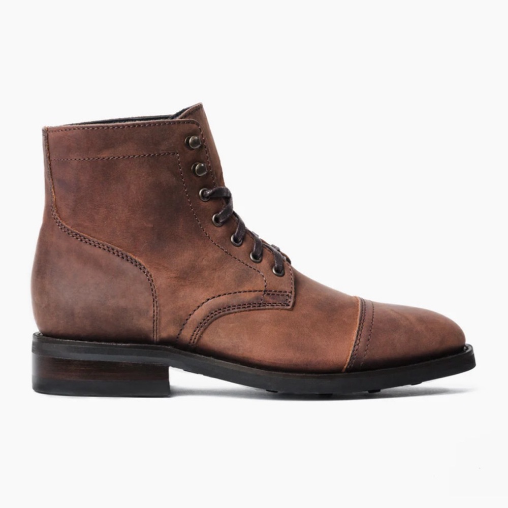 Thursday Boot Company Men's Captain's Leather Boots in Terracotta Brown Size 9